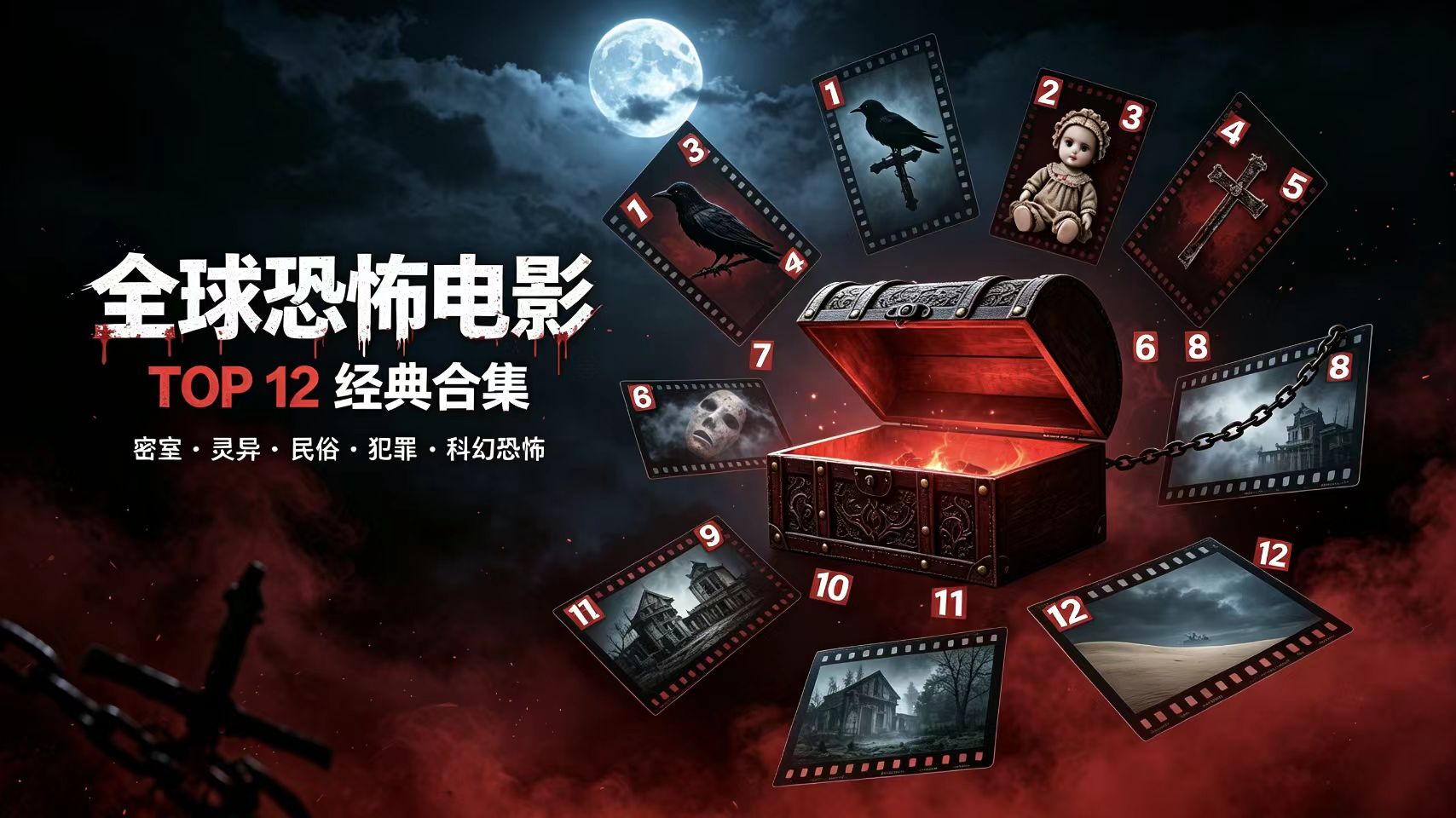 全球恐怖电影 TOP 12｜经典恐怖电影合集